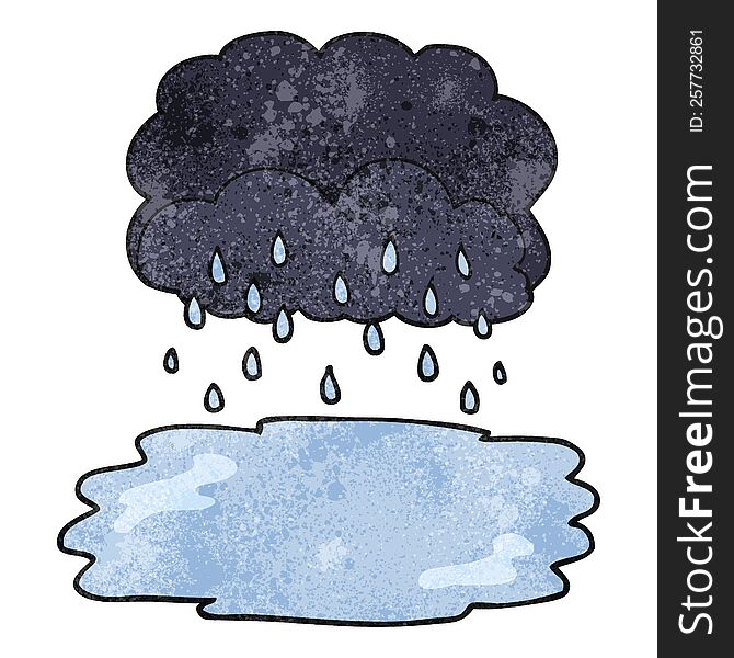 Textured Cartoon Rain Cloud