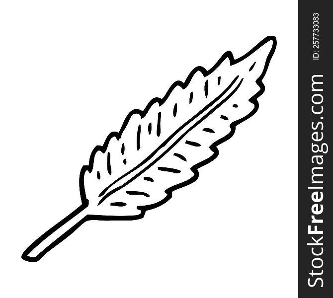 black and white cartoon of a white feather