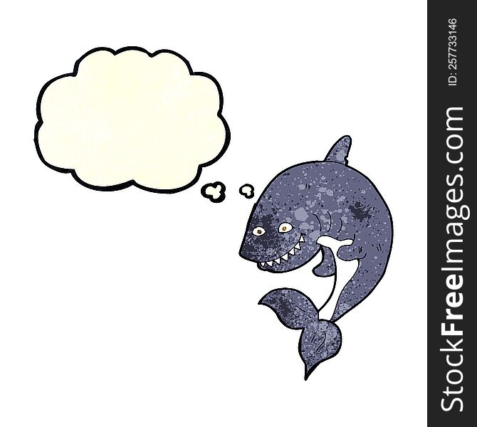 cartoon shark with thought bubble