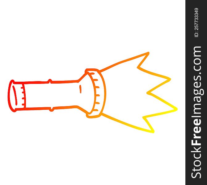warm gradient line drawing of a cartoon torch