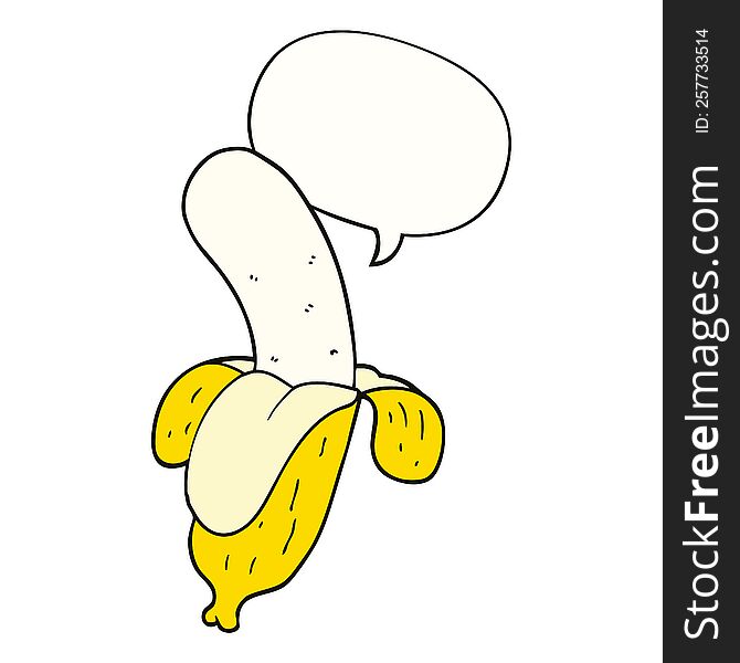 cartoon banana with speech bubble. cartoon banana with speech bubble