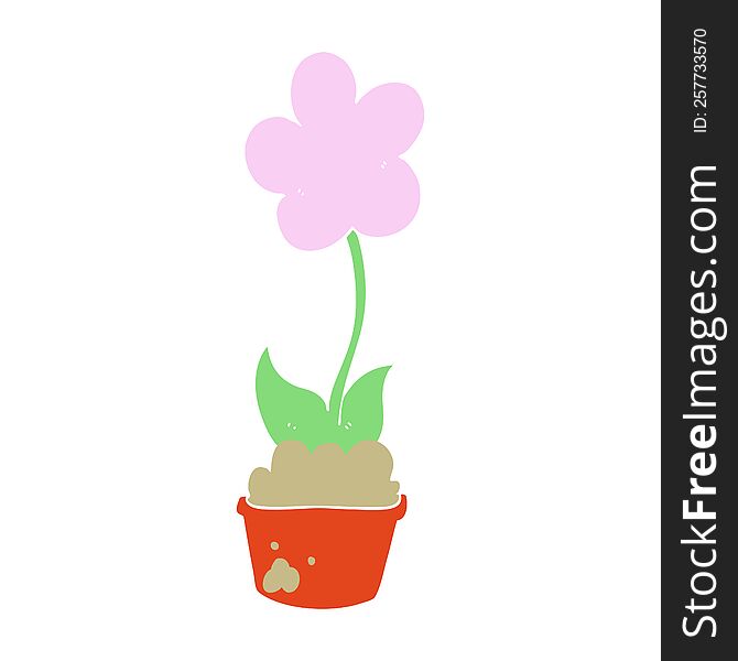 Cute Flat Color Style Cartoon Flower