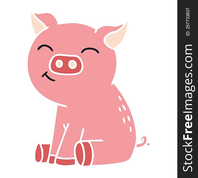 Quirky Hand Drawn Cartoon Pig