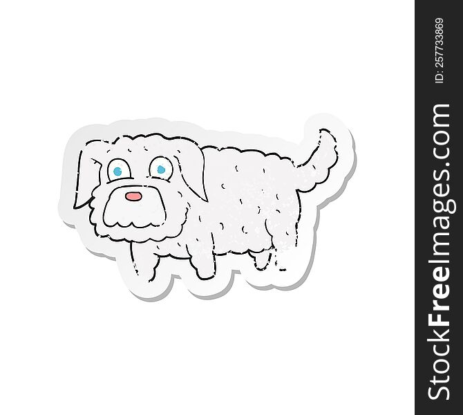retro distressed sticker of a cartoon small dog