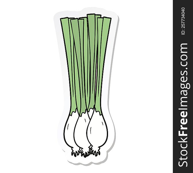 Sticker Of A Cartoon Spring Onions