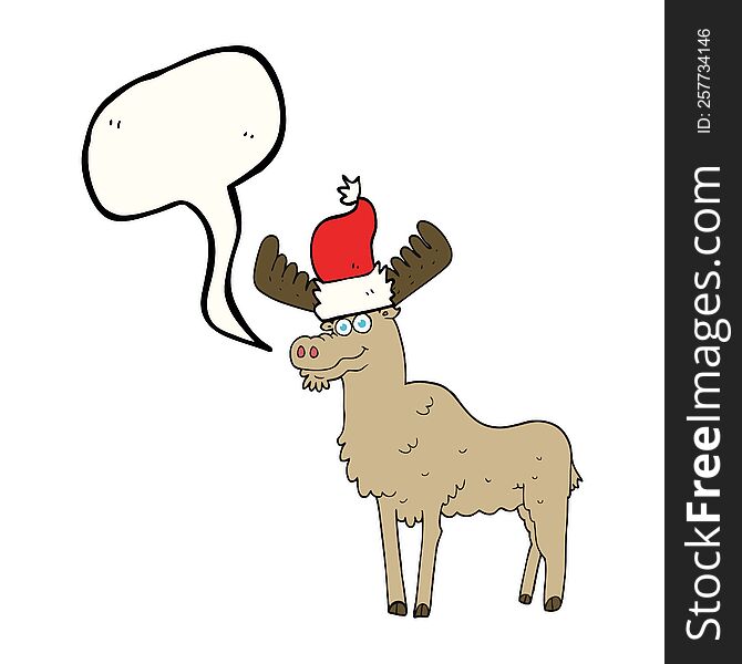 Speech Bubble Cartoon Christmas Moose