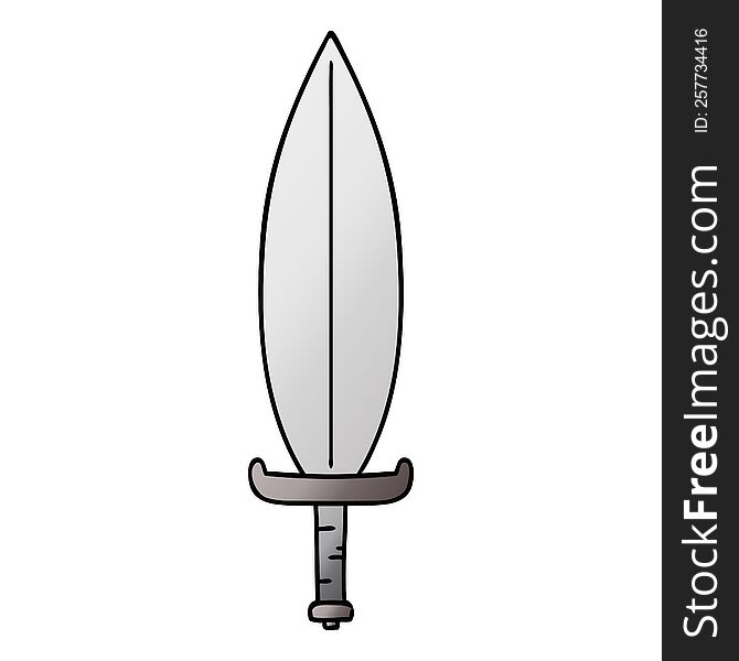 Gradient Cartoon Doodle Of A Magic Leaf Knife