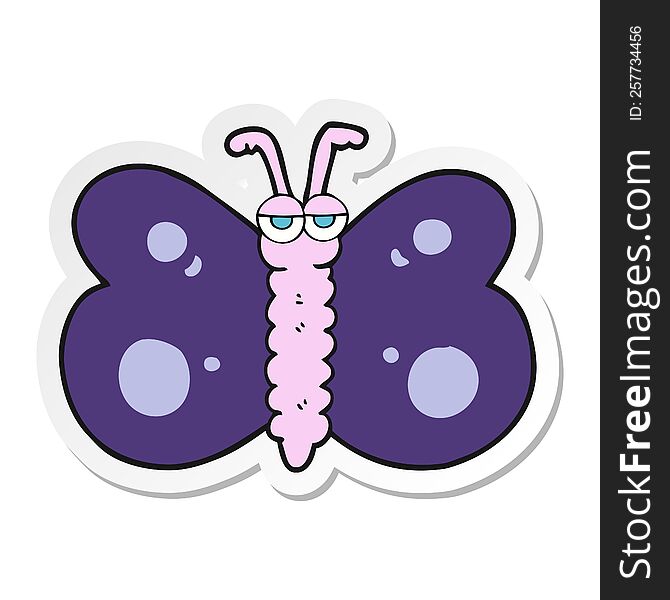 sticker of a cartoon butterfly