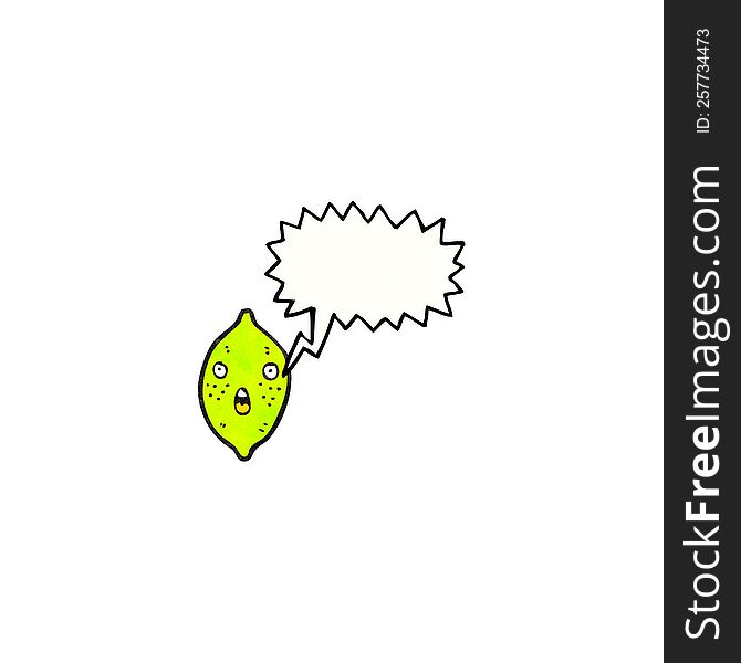 Cartoon Lime With Speech Bubble