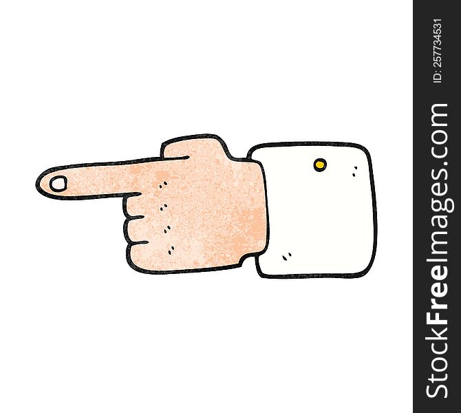 Textured Cartoon Pointing Hand