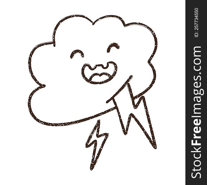 Lightning Storm Charcoal Drawing