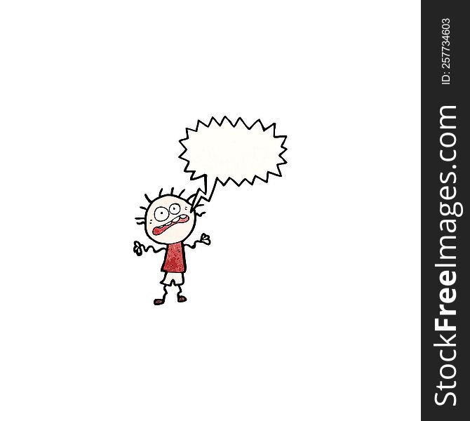 Cartoon Stressed Doodle Boy