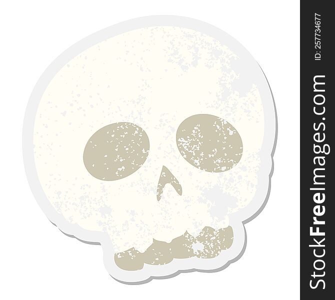 spooky skull grunge sticker