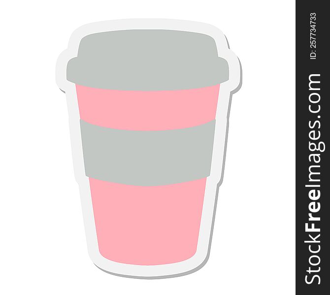 take out coffee cup sticker