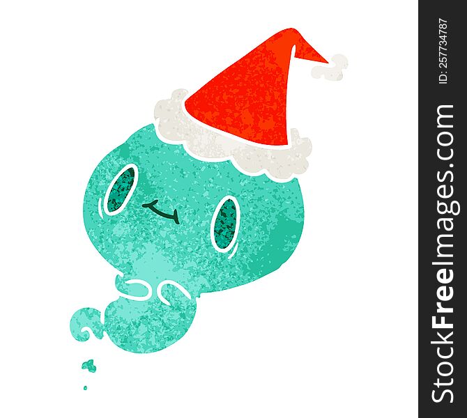 Christmas Retro Cartoon Of Kawaii Ghost