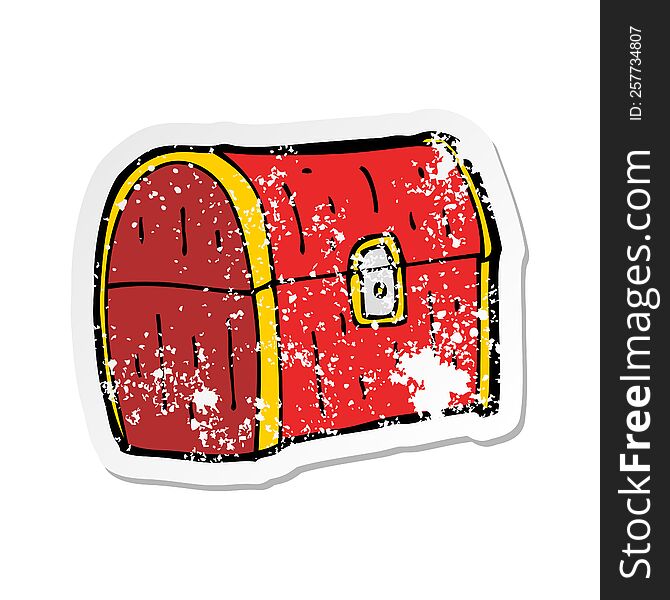 retro distressed sticker of a cartoon treasure chest