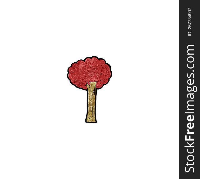 cartoon red tree