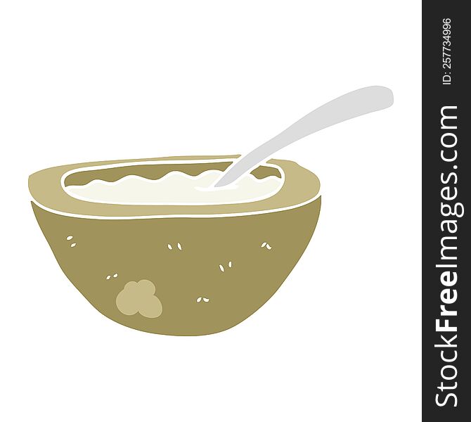 Flat Color Illustration Of A Cartoon Porridge
