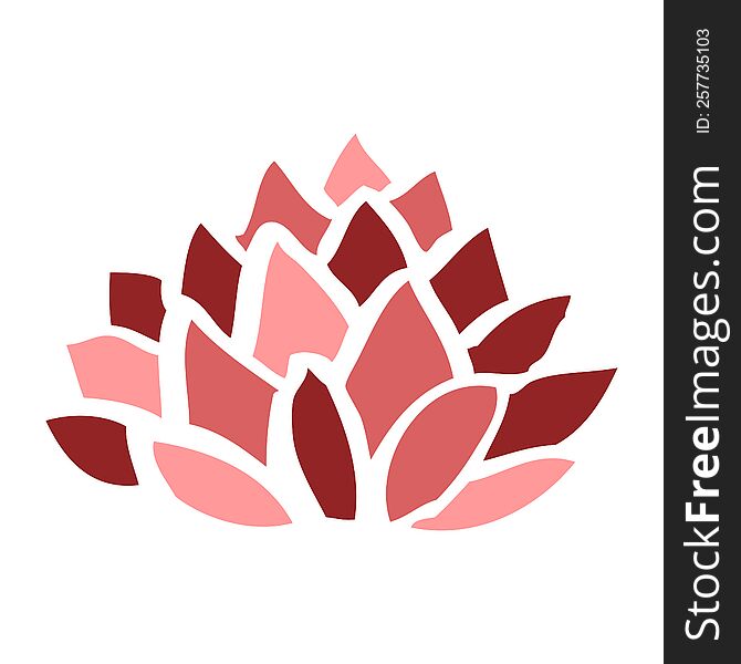 cartoon doodle flowering lotus