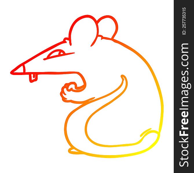 warm gradient line drawing of a sly cartoon rat