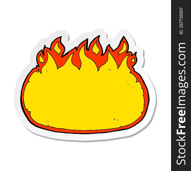 sticker of a cartoon fire border