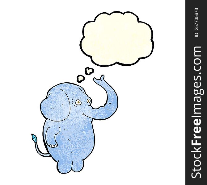 cartoon funny elephant with thought bubble