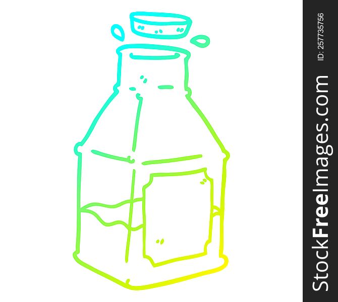 cold gradient line drawing cartoon drink in decanter