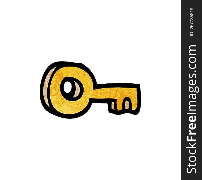 Cartoon Doodle Gold Key