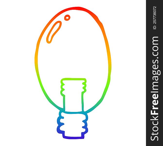 rainbow gradient line drawing of a cartoon electric light