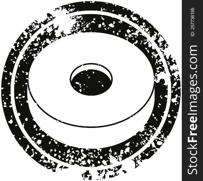 Donut Graphic Circular Distressed Symbol