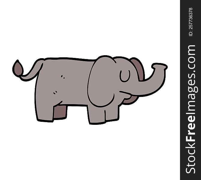 Cartoon Doodle Funny Elephant