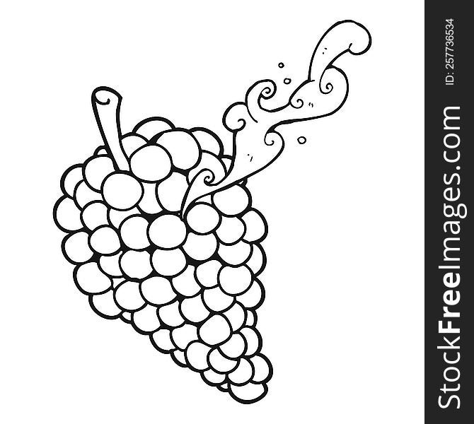 black and white cartoon grapes