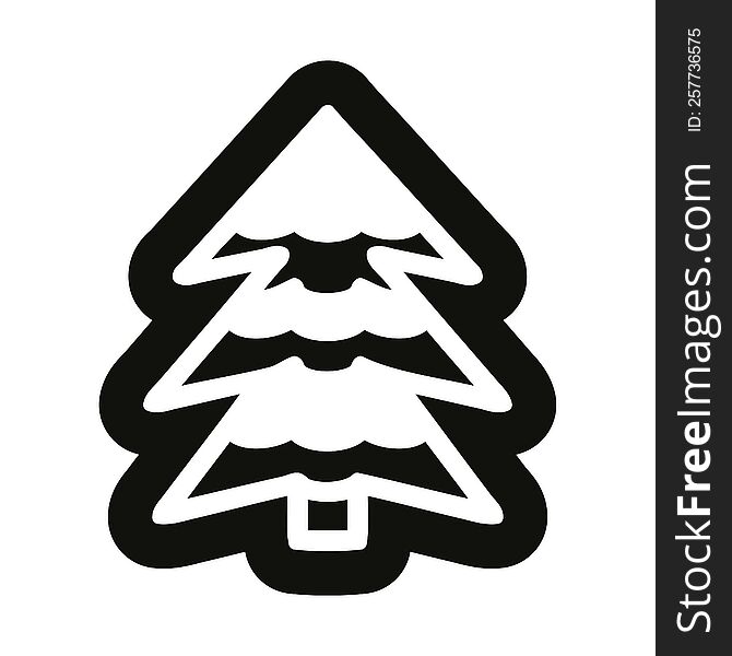 snowy tree icon symbol