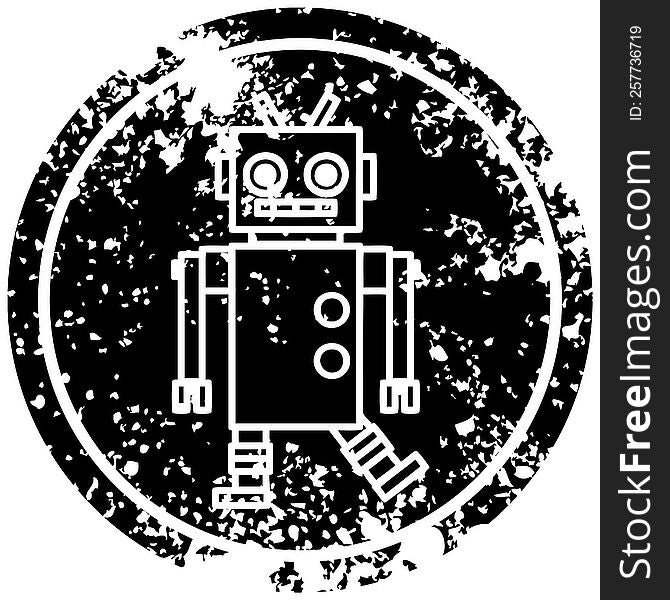 Dancing Robot Distressed Icon