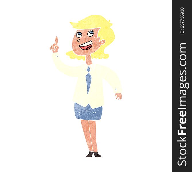 cartoon businesswoman with idea