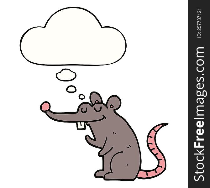 cartoon rat with thought bubble. cartoon rat with thought bubble