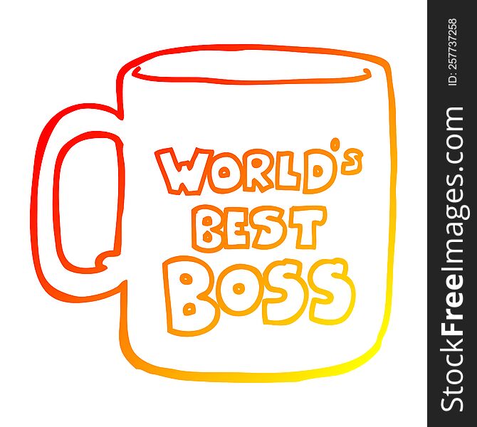 warm gradient line drawing of a worlds best boss mug