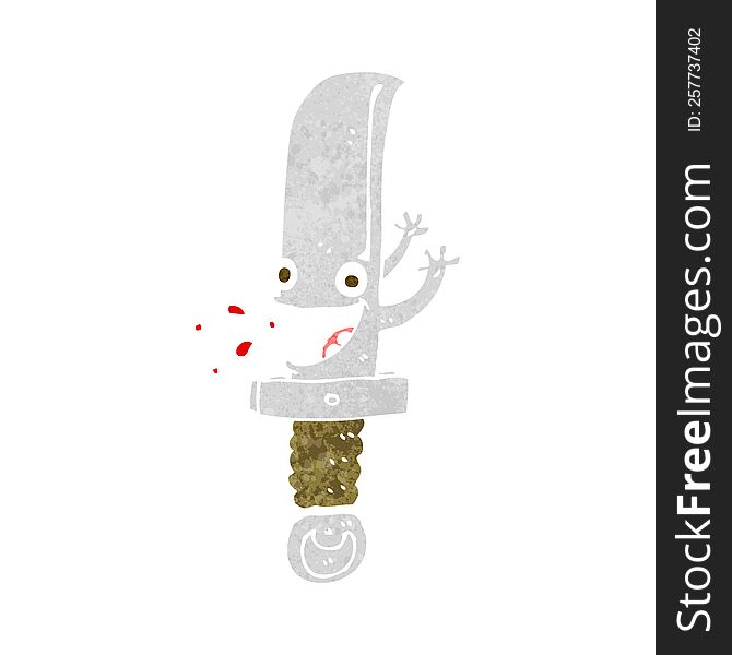 Crazy Knife Cartoon Character