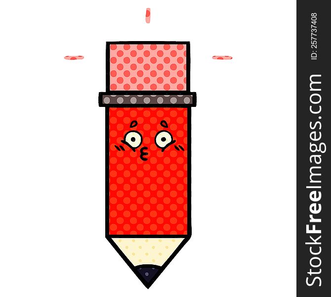 Comic Book Style Cartoon Pencil