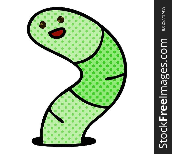 Quirky Comic Book Style Cartoon Snake