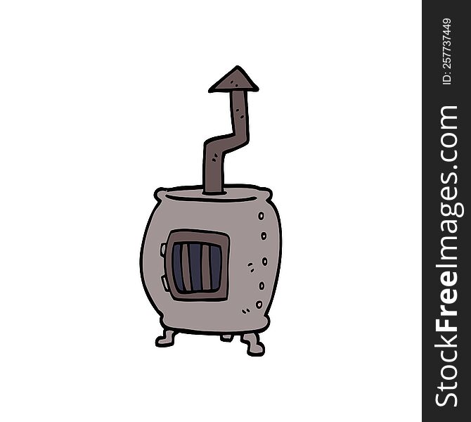 cartoon doodle pot bellied stove