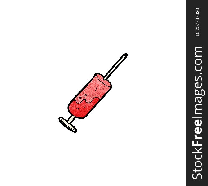 cartoon blood in needle