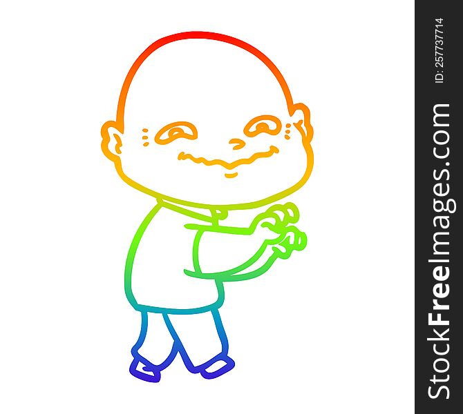 rainbow gradient line drawing cartoon creepy guy