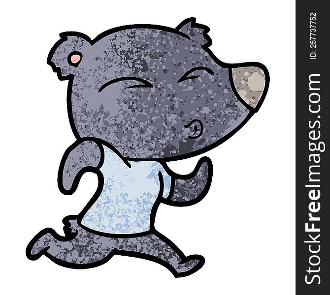 cartoon jogging bear. cartoon jogging bear