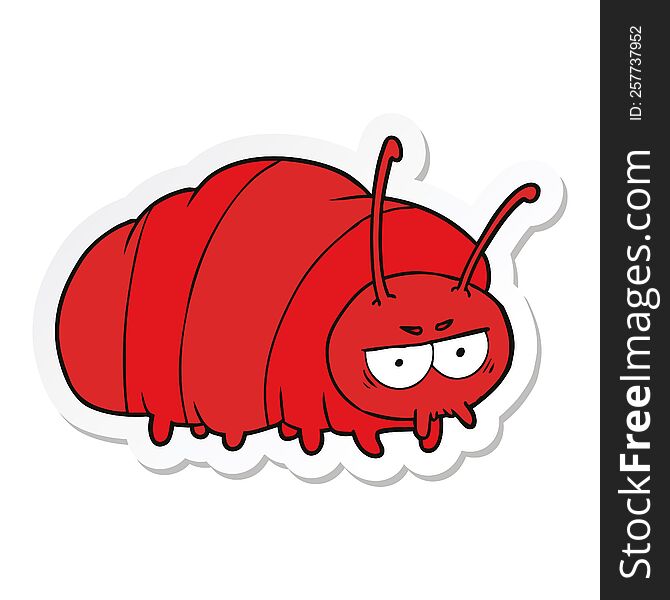 Sticker Of A Cartoon Bug