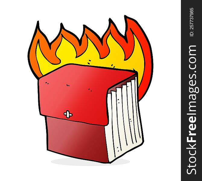 cartoon burning business files