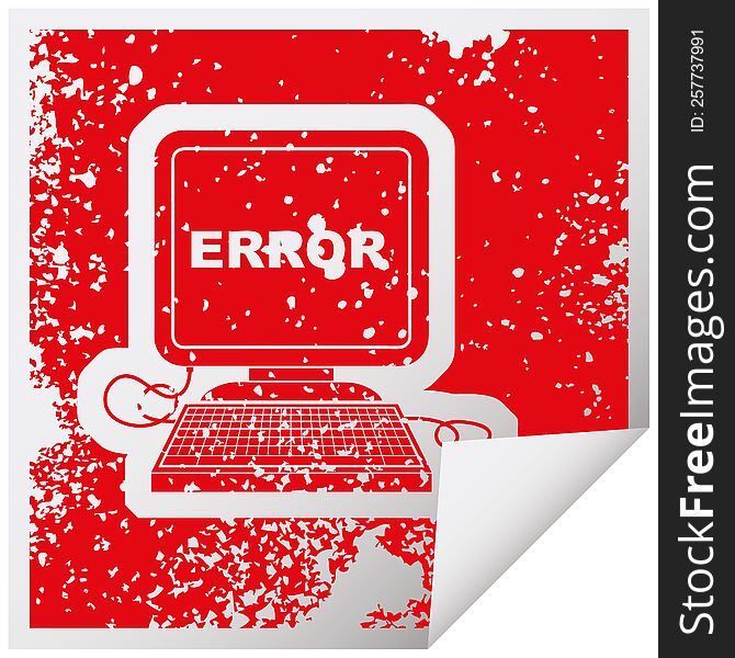 vector icon illustration of a computer error