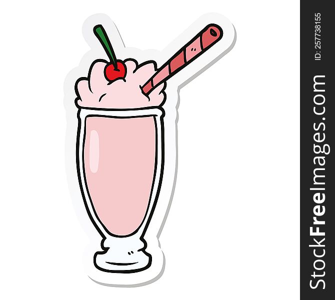 sticker of a cartoon milkshake