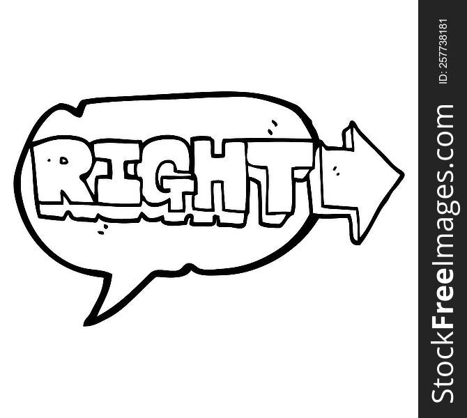 Speech Bubble Cartoon Right Symbol