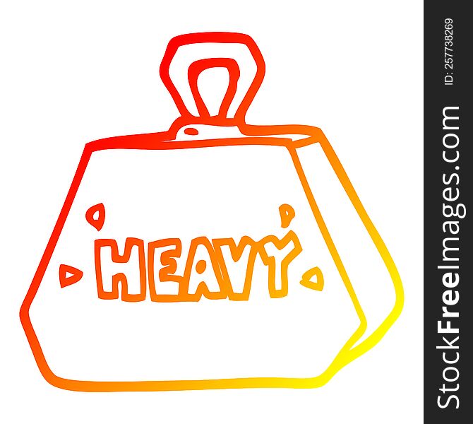 warm gradient line drawing of a cartoon heavy weight